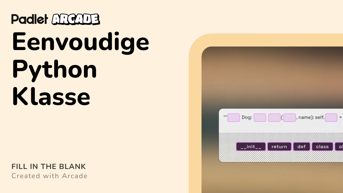 Eenvoudige Python Klasse | Arcade