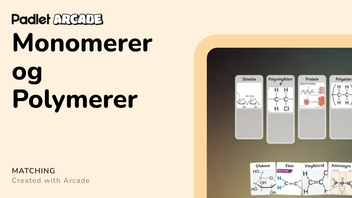 Monomerer og Polymerer | Arcade