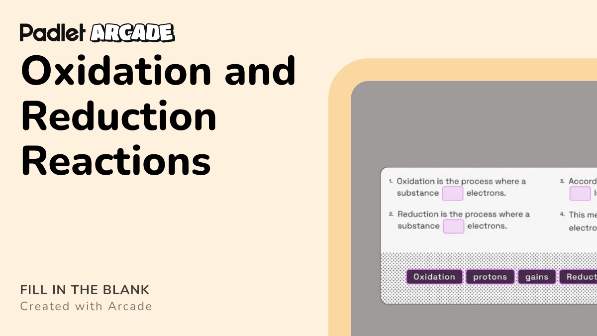 Oxidation and Reduction Reactions | Arcade
