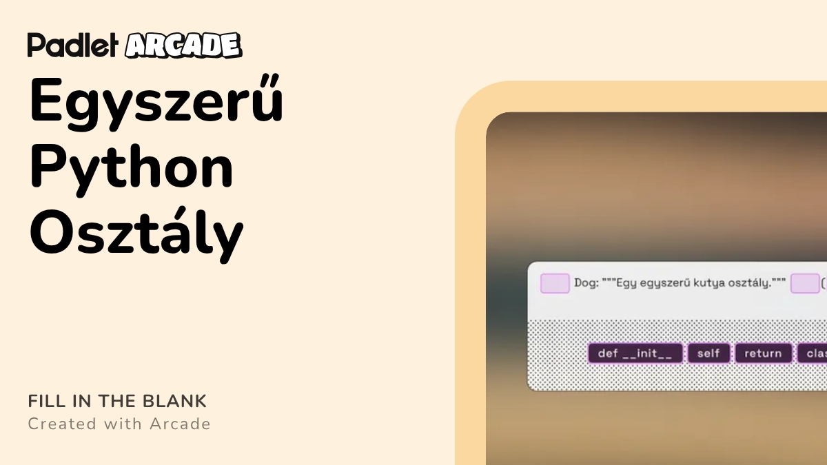 Egyszerű Python Osztály | Arcade