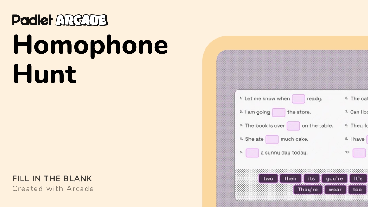 Homophone Hunt | Arcade