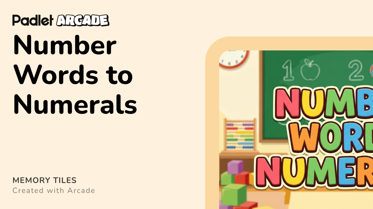 Number Words to Numerals | Arcade