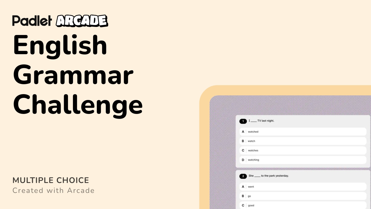 English Grammar Challenge | Arcade
